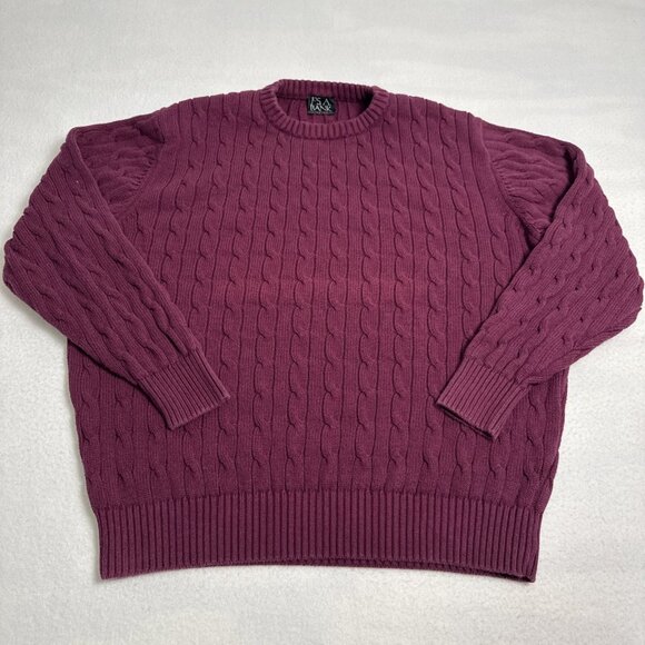 Jos A Bank Executive Collection Crew Neck Cotton Sweater Mens Large purple - Picture 1 of 6